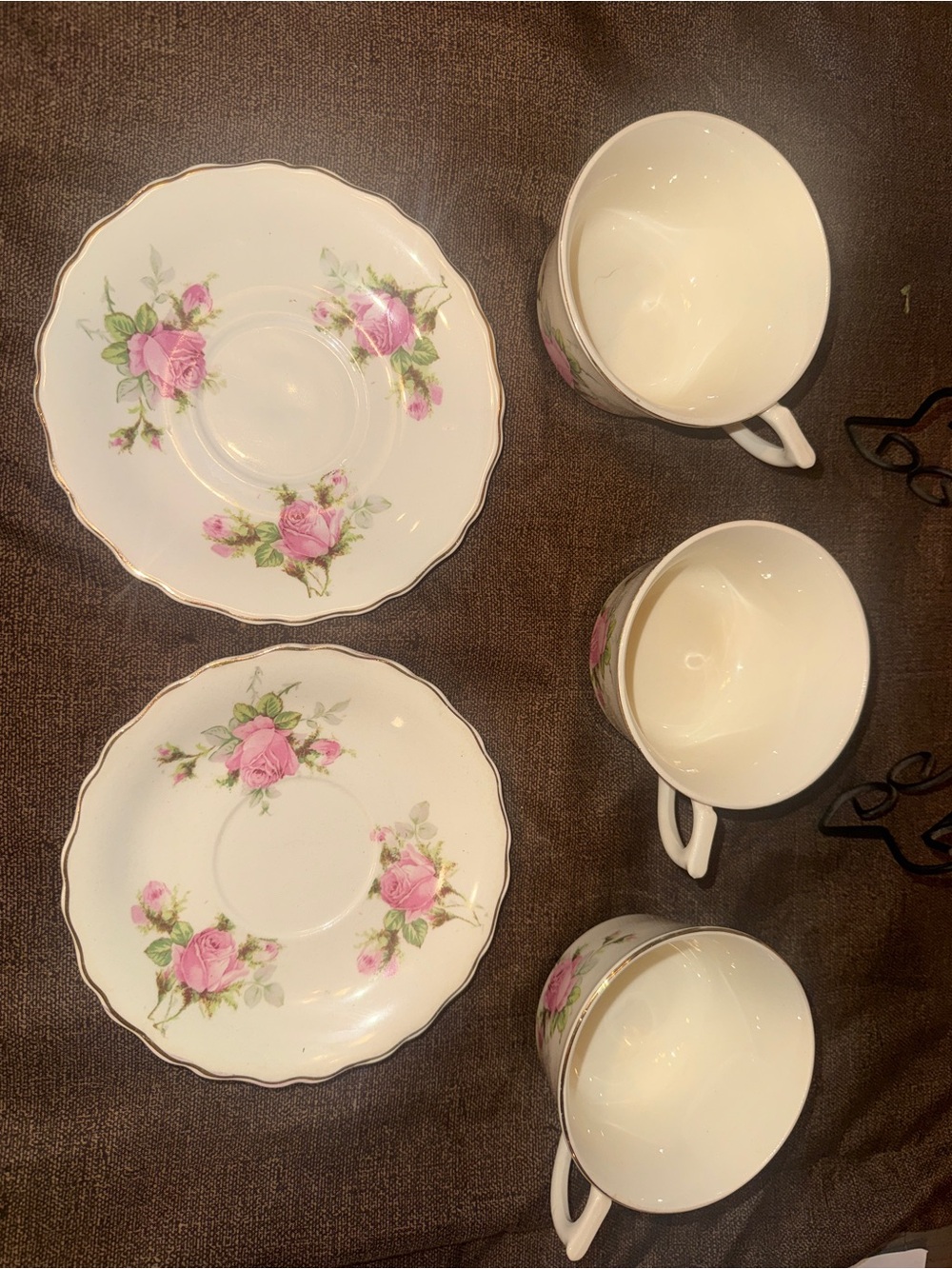 Vintage Pink Rose Porcelain Teacup & Saucer Set